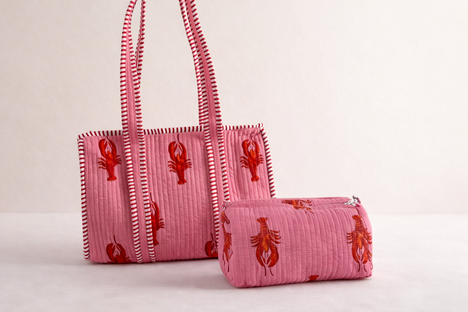 Tote Bag Chica con Neceser Chico Lobster & Lace